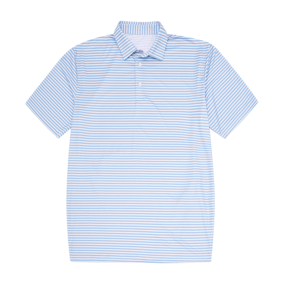 Youth Light Blue, Grey & White Stripe Polo – Meripex Apparel